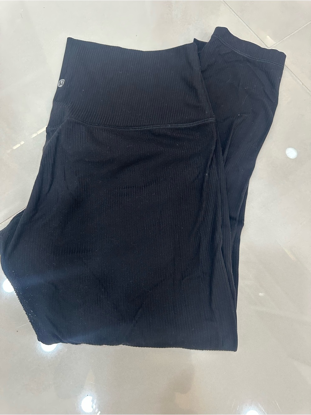 lululemon athletica Black Ribbed Leggings Size 12